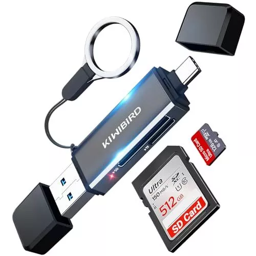 KiWiBiRD Lettore di Schede USB C Adattatore Scheda Micro SD a USB Tipo C 3.0 ...