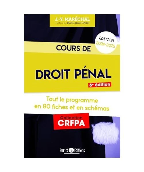 COURS DE DROIT pénal 2024-2025: Tout le programme en 80 fiches et en ...