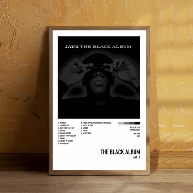 The Black Album - Jay-Z Album Poster 20x30" 24x36" Custom Music Canvas Poster