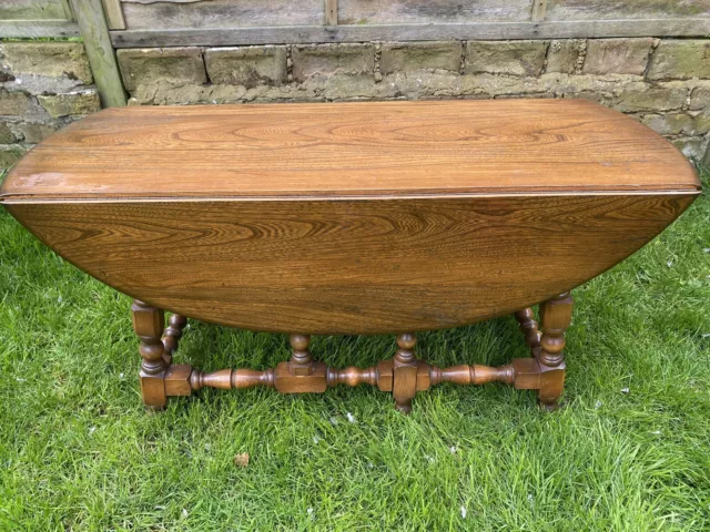 Beautiful Vintage “Ercol” Solid Wooden Drop Coffee Turned Bobbin Table in VGC