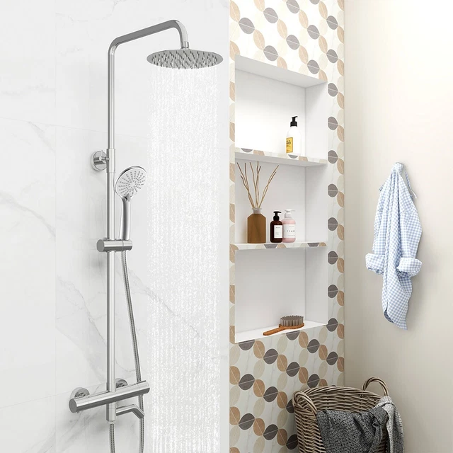 Colonna Doccia Moderna Con Miscelatore Termostatico OCEAN ITALY - Acciaio Inox E Ottone - Foto 11