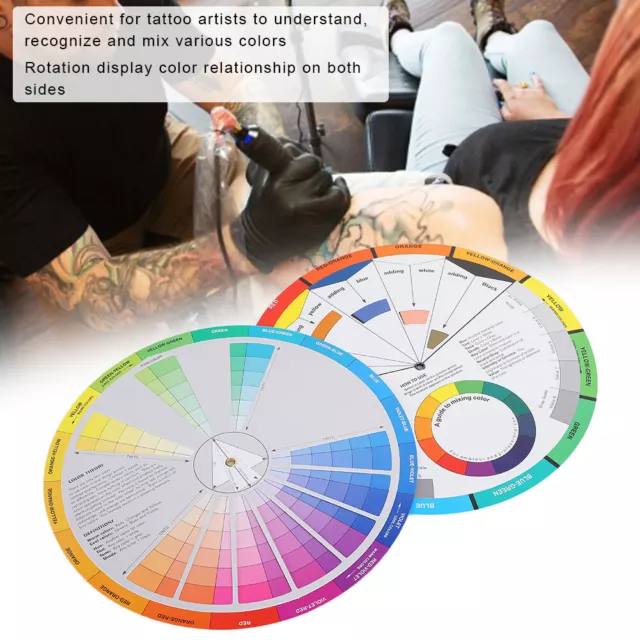 2pcs Tattoo Color Wheel Pigment Color Wheel Mixing Guide Tattoo Accessory EMB