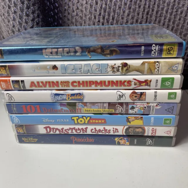 Bulk Lot Of Kids Dvd Movies X8 Family Movies Region 4 Pal Free Postage