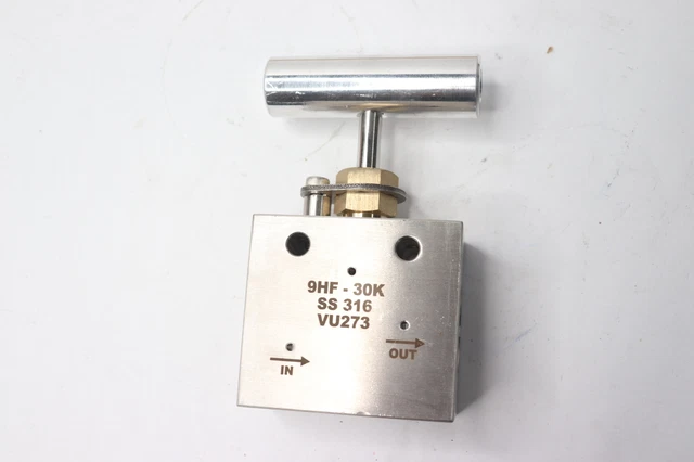High Pressure 2 Way Valve Stainless Steel 60000 PSI 3/8" 9HF-30K