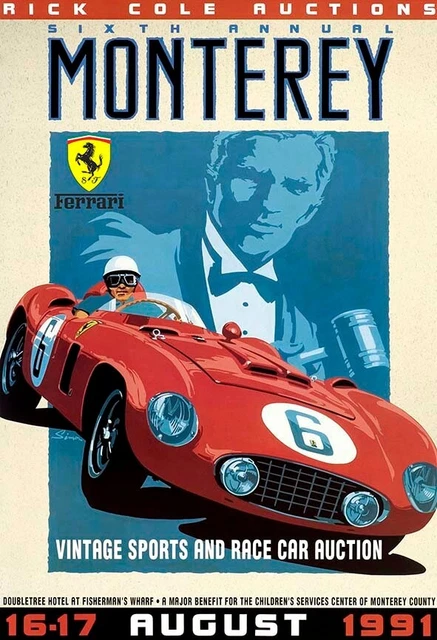 Poster Manifesto Locandina Pubblicità Automobili Vintage Ferrari Italy 50x70 Cm