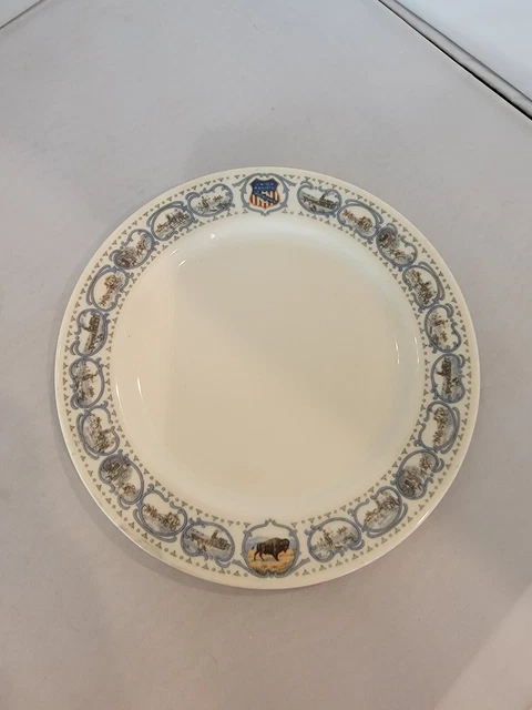Union Pacific Railroad China Overland Historical Bread Plate Syracuse Old Ivory