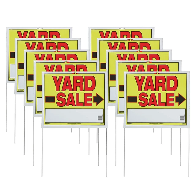 Sunburst Systems 3908 Double Sided Yard Sale Sign, Fully Assembled with Metal...