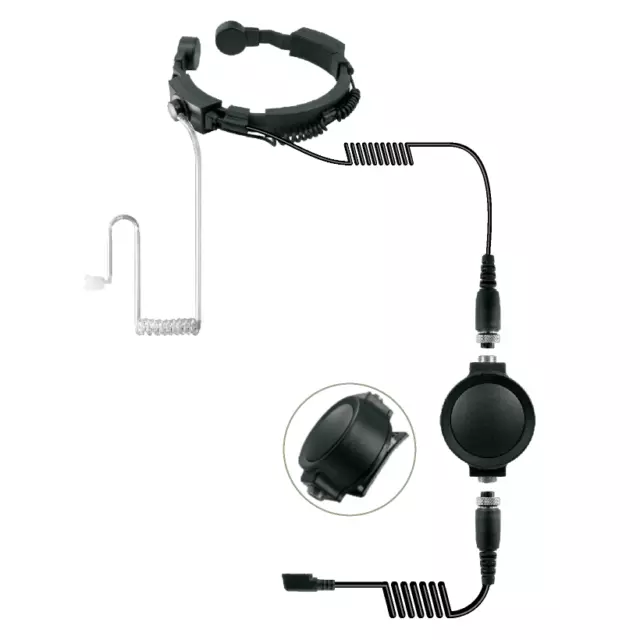 Tactical Heavy Duty Throat Microphone for Motorola Talk about Cobra 2.5 mm Pin
