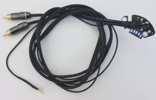 Technics Sl 1210 MK2 Kabel Rca Phono 130 CM Geschweißt Mit PCB Schwarz Masse