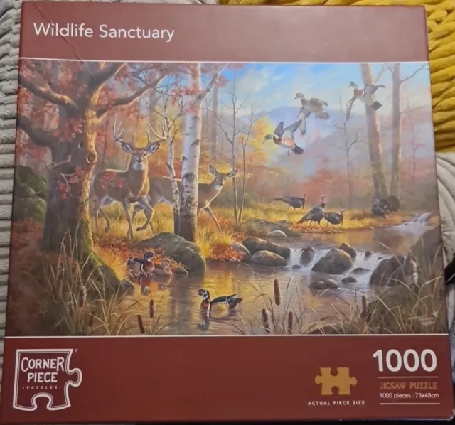 Wildlife Sanctuary 1000 Piece Jigsaw Puzzle By Corner Piece Used