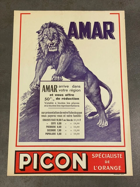 Affiche Le Grand Cirque lion acrobate style rétro main image 1