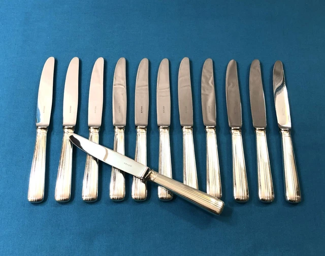 12 COUTEAUX À entremet ERCUIS modèle LE NIL / COBRA métal argenté