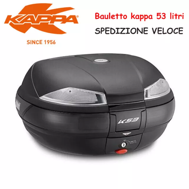 Bauletto Moto Valigia Kappa K53N 53 Litri Monokey Nero Con Catadiottro Serratura