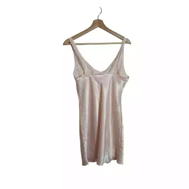 VINTAGE PINK SATIN Floral Chemise Slip Nightie Dress Size Small $15.00 ...