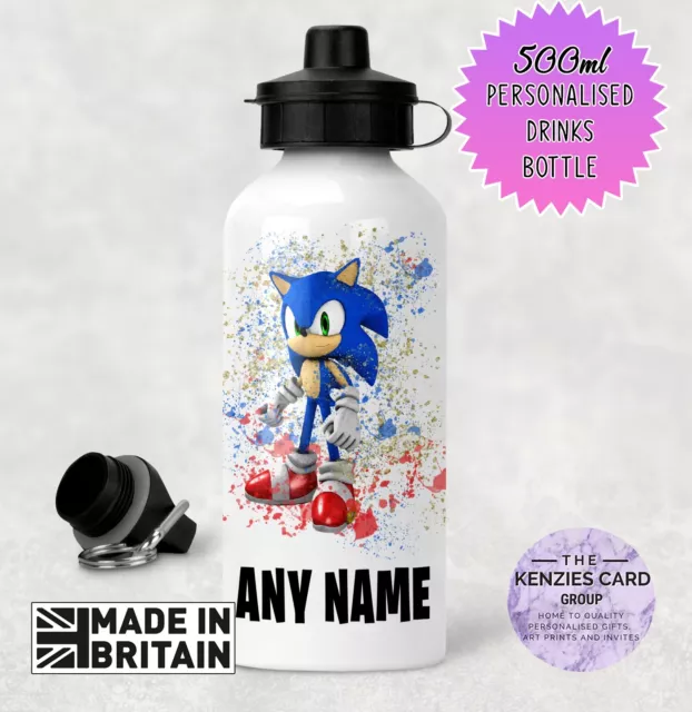 Personalised Sonic The Hedgehog Kids Sports Water Bottle Stitch Bottle V4