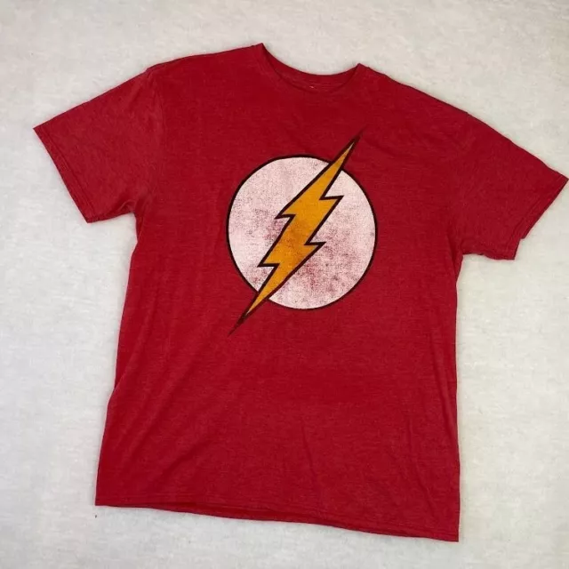 Men's Red Short Sleeve The FLASH DC Comics Graphic Tee Size XL T-Shirt