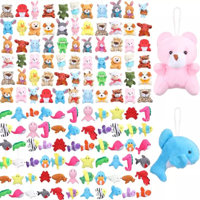 Mini Animal Plush Toys Party Favors Small Stuffed Bulk Cute Jungle Sea Toy 120 P