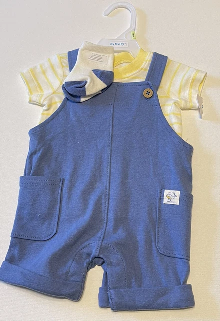 Carters Infant Boy 3months 3 Pc Set NWOT shirt, overall shorts, socks