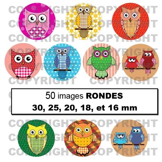 Planche images digitales pour cabochons motifs bleus : art numerique par image digitale en folie