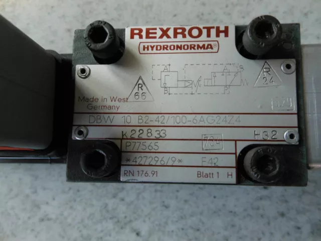 Rexroth Dbw 10b2-42/100-6ag24z4, Hydronorma Soupape de Limitation de Pression 3