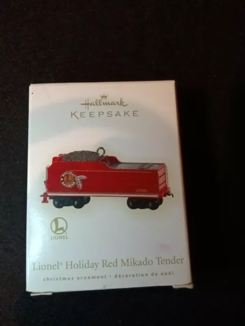 Hallmark 2009 Lionel Holiday Red Mikado Tender Train Keepsake Ornament *New*