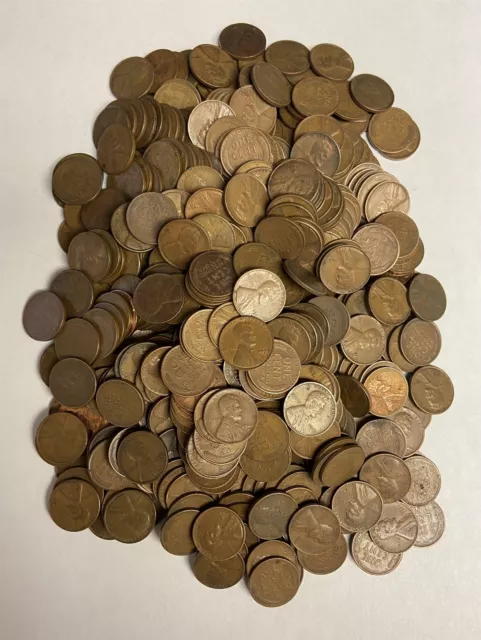All S-Mint Lincoln Wheat Cent Penny Lot (500 Coins)