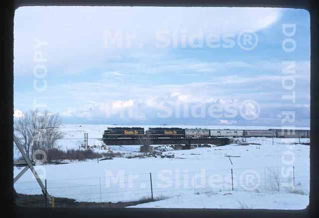 Original Slide ATSF Santa Fe Old Paint & # F45 5907 & F45 & F7B Passenger Action