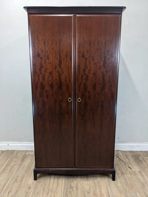 WARDROBE Stag Minstrel Tall Double Door Mahogany Freestanding Brass Ring Handles