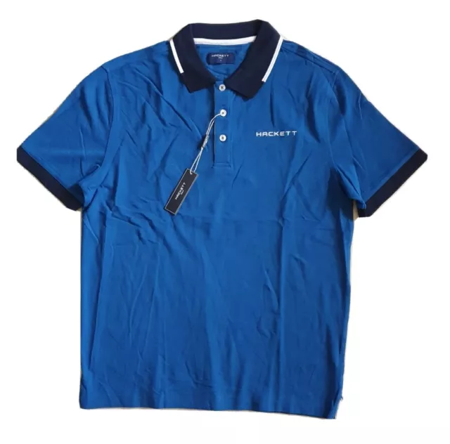 HACKETT Polo Shirt Mens M Atlantic Blue Golf Brand New With Tags