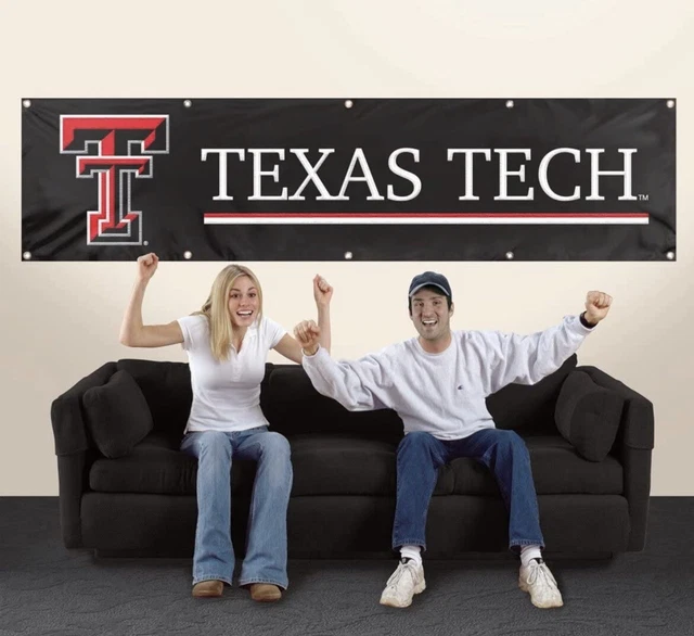 Texas Tech Red Raiders Banner  8' X 2' Foot Heavyweight Sign University Mancave