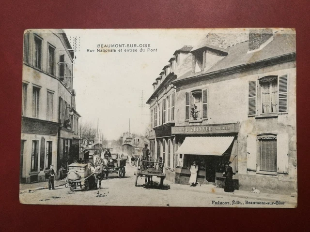 CPA - 95 - BEAUMONT-SUR-OISE - Rue Nationale and entrance du Pont