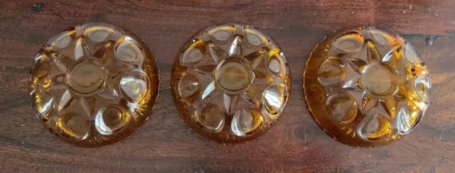 Gorgeous Set Of 3 Vintage Amber Bowls 2