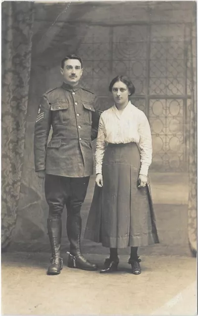 WW1 Postcard British Soldier with Wife