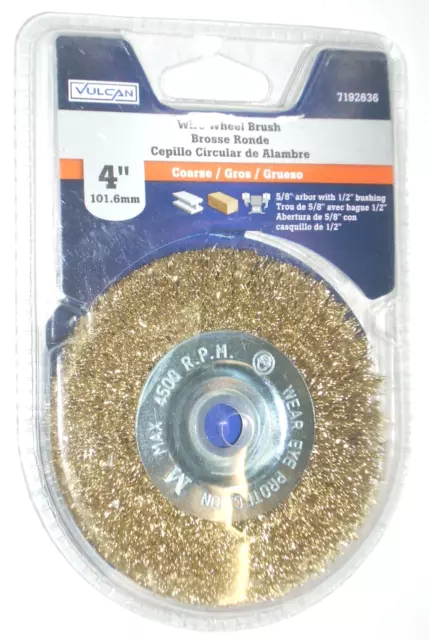 Vulcan 7192636 Coarse 4 in Crimped Steel Wire Wheel  Brush w 1/2-5/8 Arbor