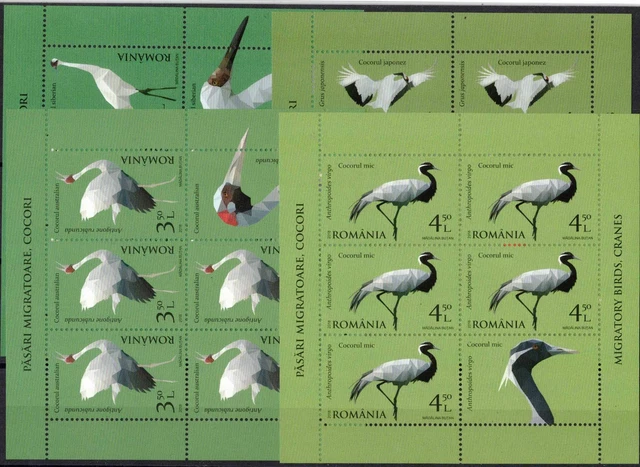 2018 Rumänien, Klb. Serie Zugvögel, postfrisch/MNH, MiNr. 7324/27, ME 97,-