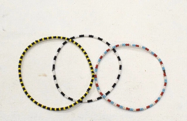 African Zulu Beaded Bangle Bracelet Set RSA