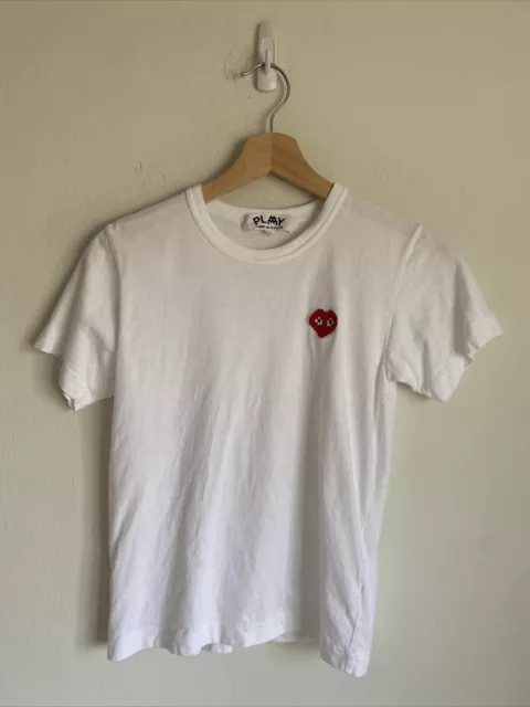 Comme Des Garçons Play T shirt Size Medium White Womens Space Invader