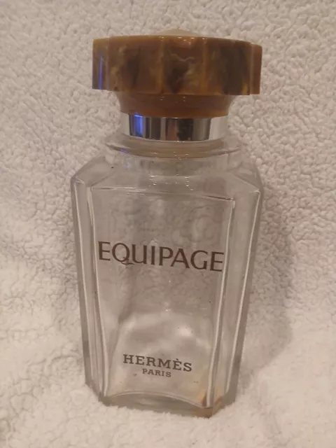 VINTAGE EMPTY USED HERMES PARIS EQUIPAGE GLASS Bottle (32 Oz) ABOUT 8 X ...