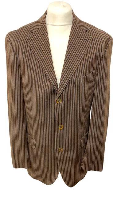 Blazer TOMMY HILFIGER vintage UK 40 marrone su misura 100% lana vergine lana uomo