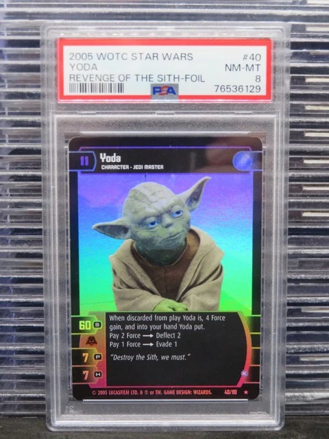 2005 WOTC Star Wars Yoda Revenge of the Sith Foil #40 PSA 8 NM-MT