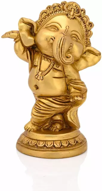 Hindu Gott Lord Ganesha Stehend Ganpati Messing Idol Statue Skulptur Figur