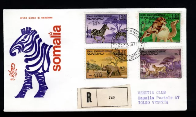 Somalia  1971, FDC, Venetia Club  (66/s), ANIMALI SELVATICI