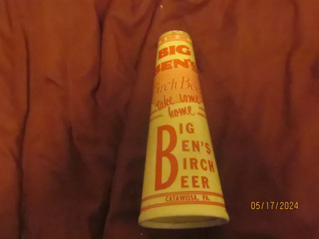 Vintage Big Ben's Birch Beer Catawissa Bottling One Quart Megaphone