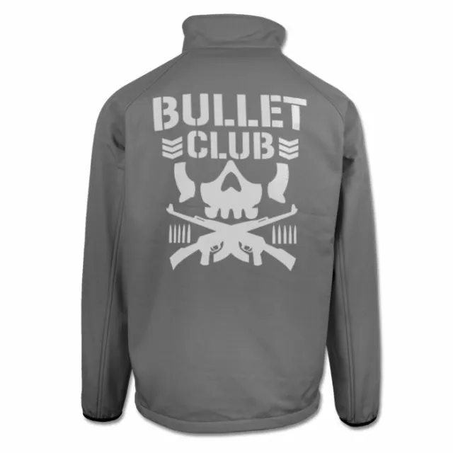 Bullet Club Softshell Charcoal & Black Jacket Aew Wwe Roh Njpw