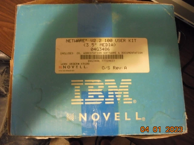 Vintage Novell Netware 100 user kit version 2.2