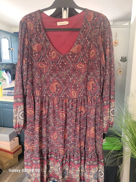 Robe Tunique 3 Suisses Taille 38/40 Couleur Lavande - Style Bohème Avec Boléro - Occasion TBE