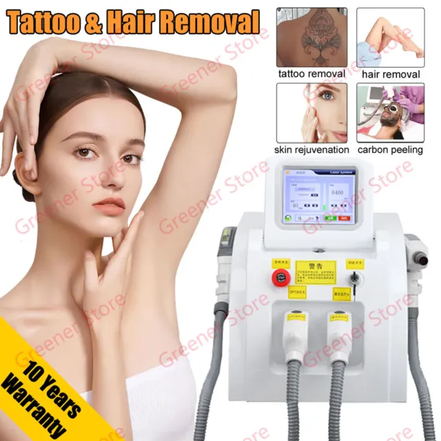 2IN1 E-light/OPT/IPL Laser Tattoo Hair Removal Skin Rejuvenation SHR Machine PRO