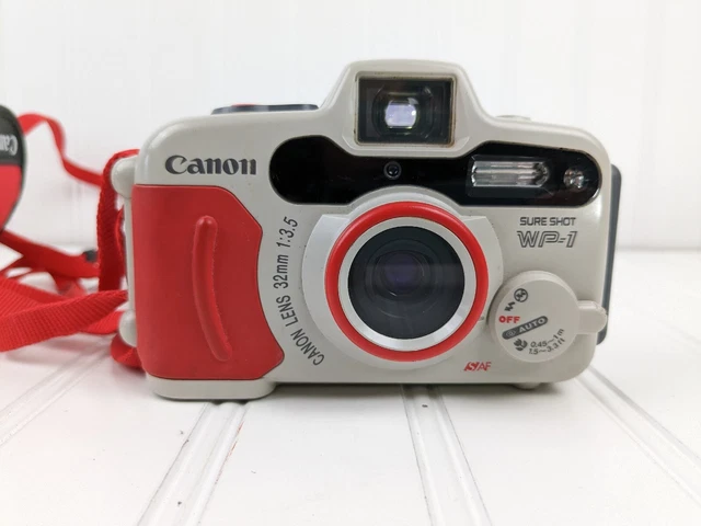Waterproof Canon Sure Shot WP-1 35mm Point & Shoot Film Camera w Strap & Case Waterproof Canon Sure Shot WP-1 35mm Point & Shoot Film Camera w Strap & Case