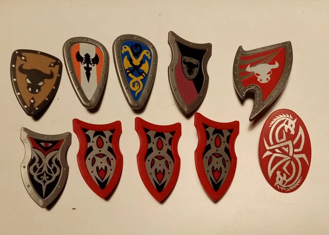 Lot de 10 boucliers PLAYMOBIL VICKINGS chevaliers moyen-age