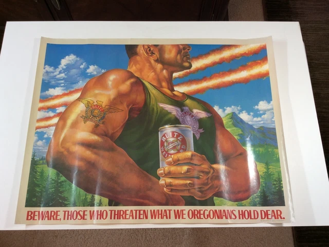 Vintage Blitz Weinhard Beer Art Poster Oregonian Muscle Tank 22.5" x 17.5"